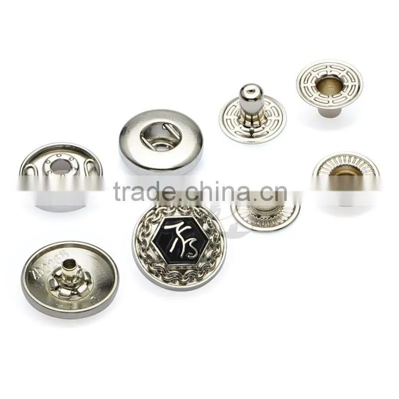 Custom China Cheap Round Shape Engraved Metal Buttons caps