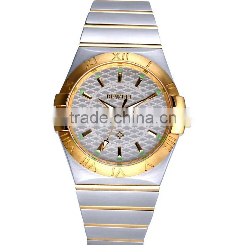 Bewell Stainless Steel Luxury Silver Men's NEW Fashion Quartz Watch WristWatch Watches