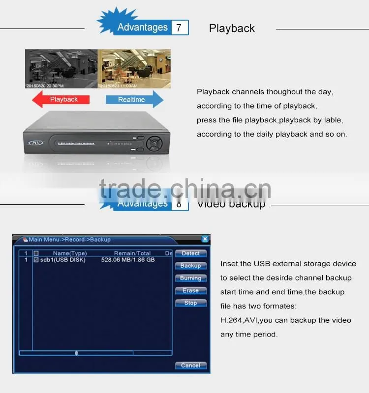IE,Chrome,Firefox,Safari supported h 264 8 channel network dvr, 8CH POE NVR support 1 SATA Hard disk