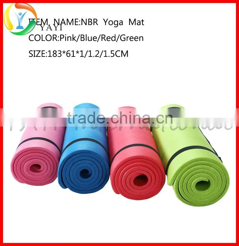 Cheap High Density NBR Exercise Yoga Mat with Carry Strap