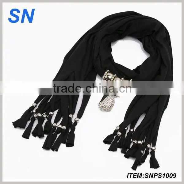 Latest fashion New design elephant pendant scarf, pendant jewelry Scarf