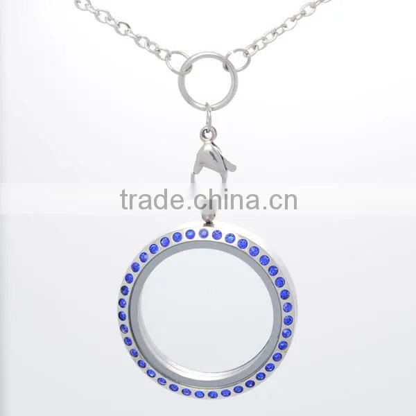Multicolor 30mm round magnetic floating charms locket, stainless steel custom floating locket for girls