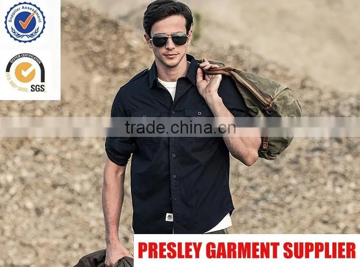 2016 New Arrival Cotton Slim Fit Casual Designer Men Shirt Made in China