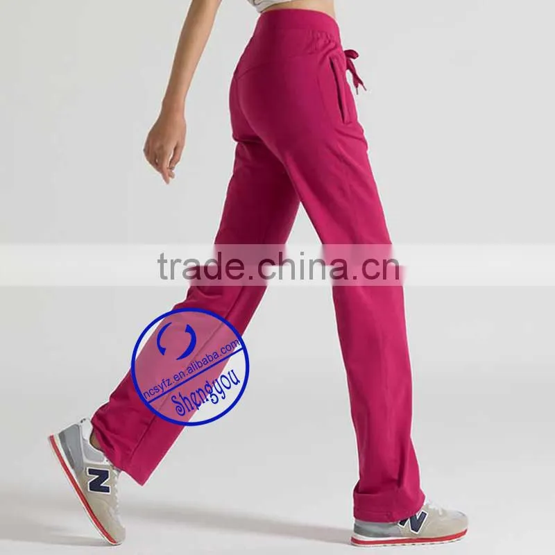 Wholesale custom polyester cotton blank women yoga jogger pants