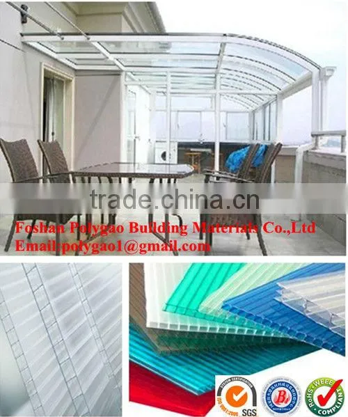 Four layers polycarbonate hollow sheet for greenhouse/PC hollow sheet