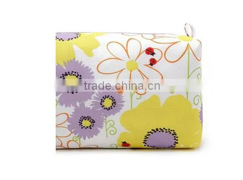 Canvas flower printing travel cosmetic bag set