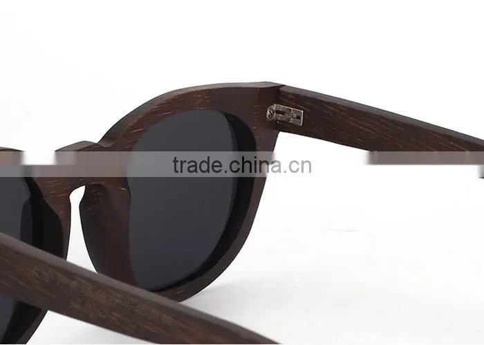 2016 classic LOW MOQ high-end UV400 mirror lens custom design bamboo wooden polarized sunglasses metal combination