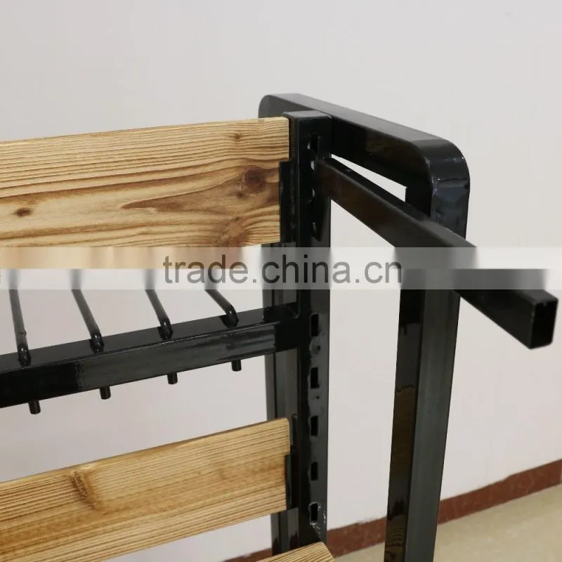 Wood and metal clothes display Trousers rack with hanging