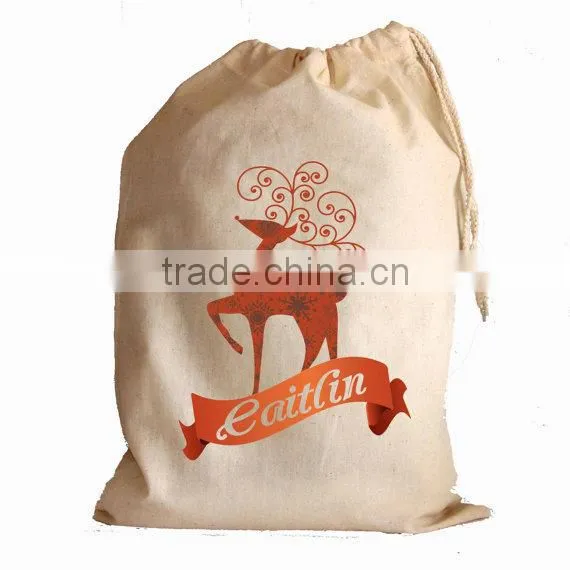 Cartoon design eco drawstring christmas bag,christmas gift bag
