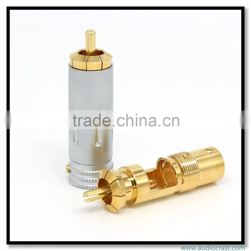 Audio Gade OEM Gold Plated Screw Locking RCA Audio Plug 10MM Cable RCA Connector