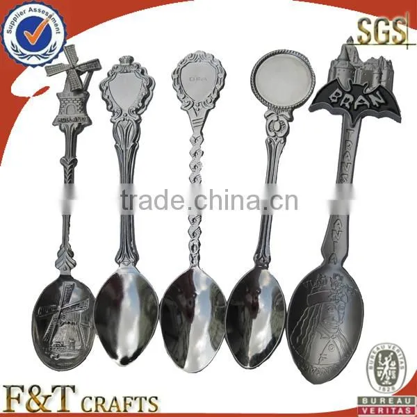 Custom plating nickle bank souvenir spoon for wholesales