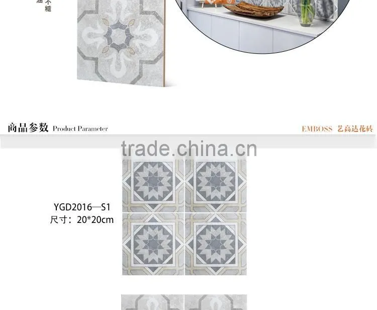 20*20cm factory direct sale ceramic rustic tile kitchen floor tile
