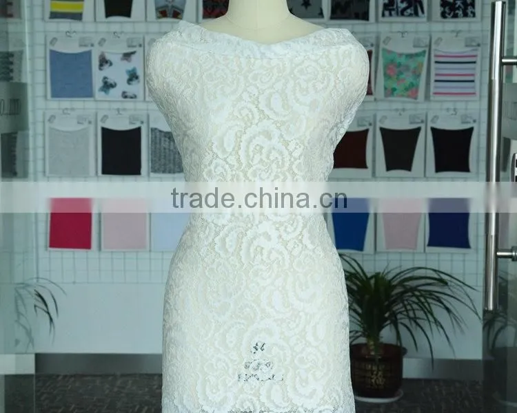 little bride dress made by nylon lycra fabric and fashion lace fabric