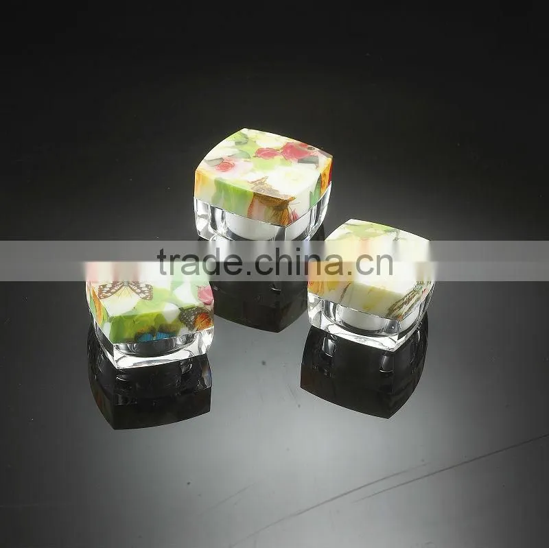 square acrylic cosmetic jars