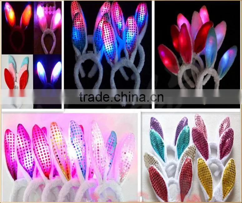 2015 Easter day events led flashing bunny ear headband