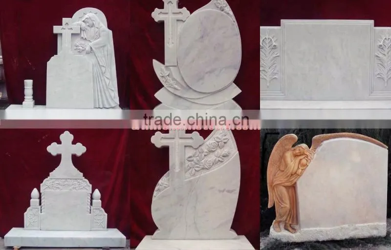 Christian headstone gravestone marble hand carved sculpture from Vietnam
