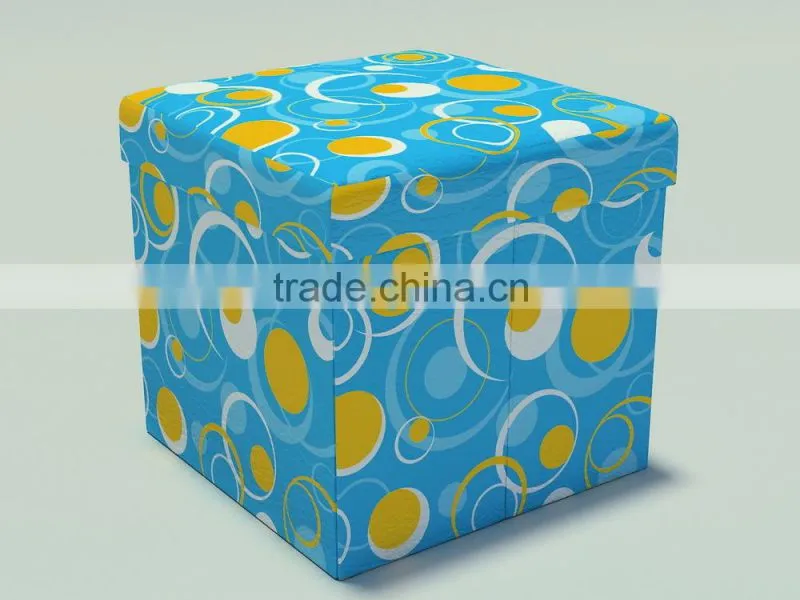 unfoldable beautiful colorful pouf ottoman