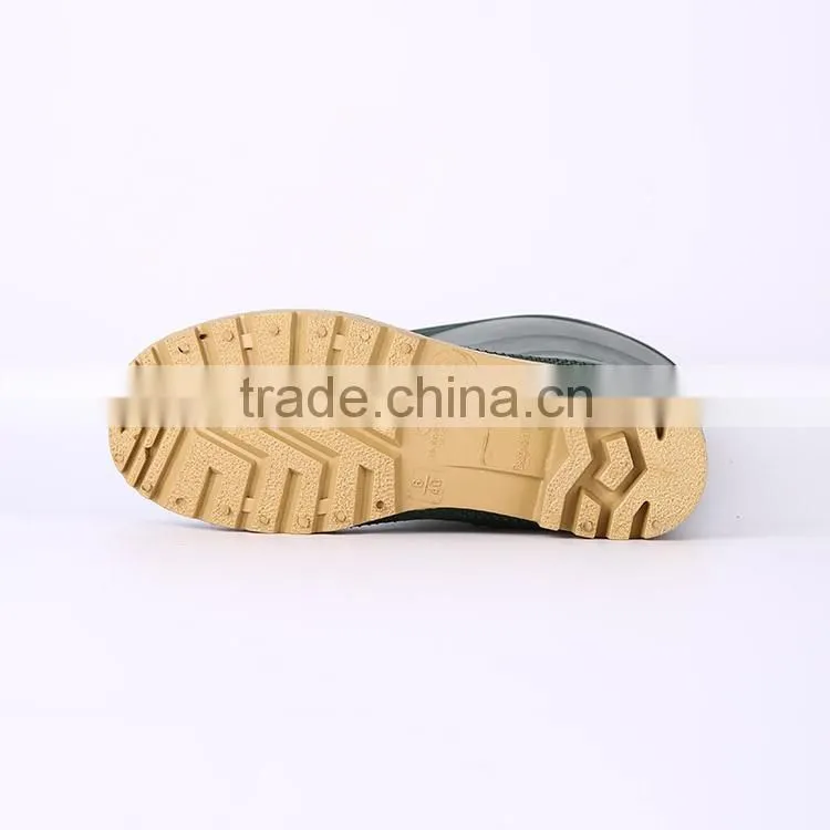 Factory price green pvc rain boots without steel toe, cheap plastic pvc rain boots