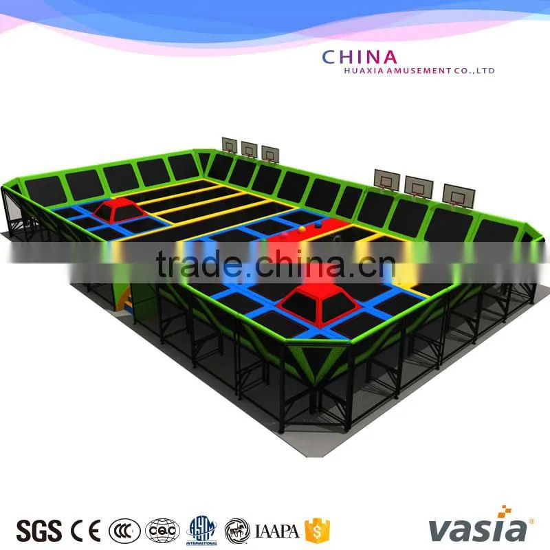 TUV kids sky zone trampoline park with indoor castle play equipment for sale
