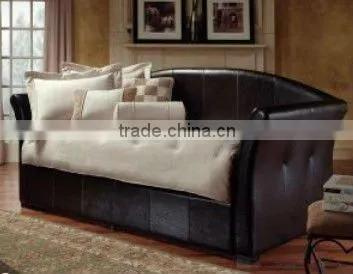 Upholstered Leather Daybed with Trundle
