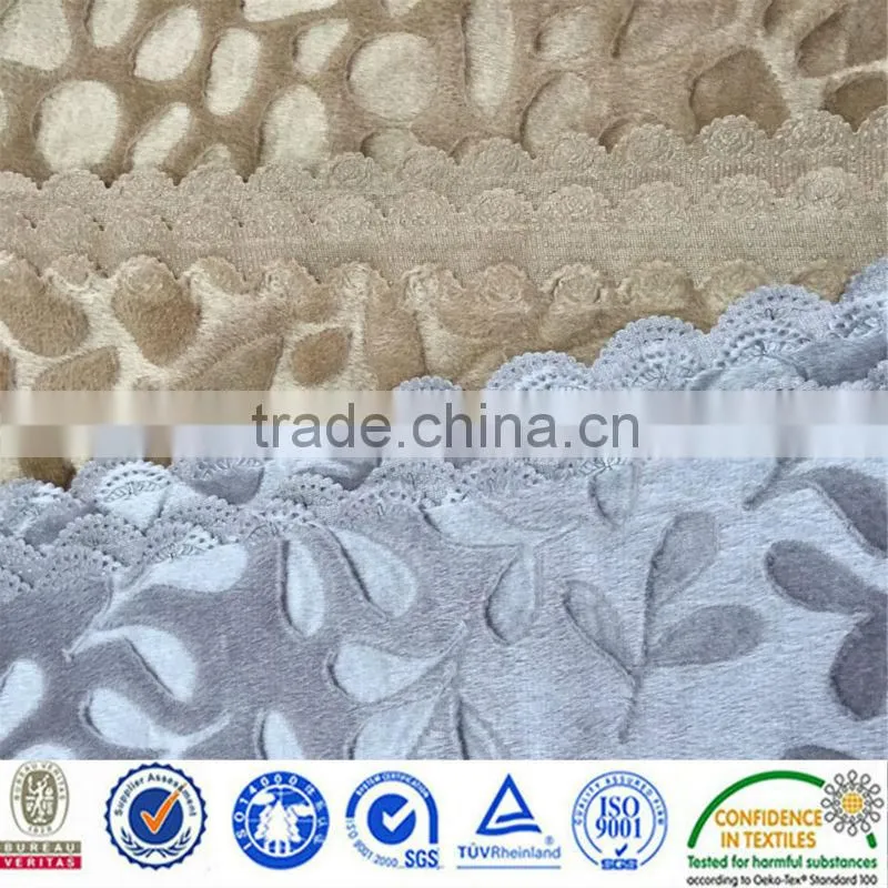 Cutted Velboa Fabric with Pattern Edge