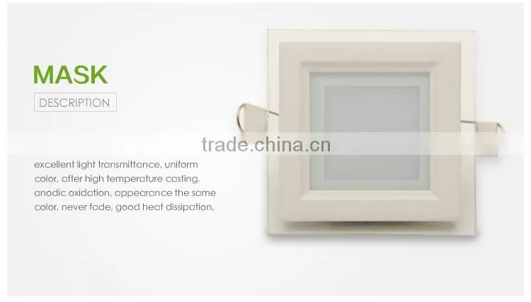 12W round led panel light with glass panel