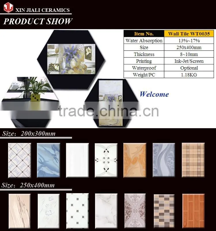 250x400mm WT0035 New Design Asia Wall Tile