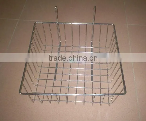 Supermarket hanging slatwall wire basket
