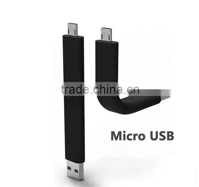Flexiable Folding Stand Up Trunk Micro USB Data Charging Cable For Samsung,HTC,Blackberry