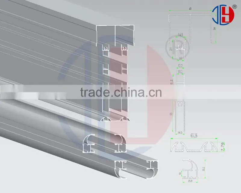 High Quality Anodized Aluminium Profile For Wardrobe Sliding Door