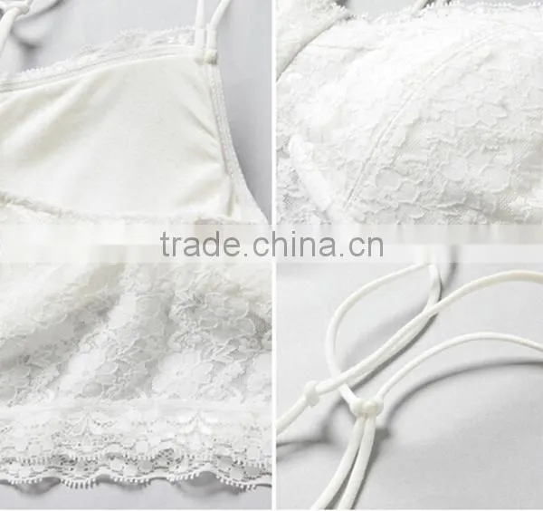 China Factory beauty Young Lady Lace Trim Women Strap Bra