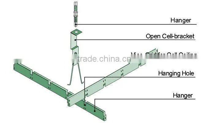 fashionable open metal grid aluminum suspended ceiling