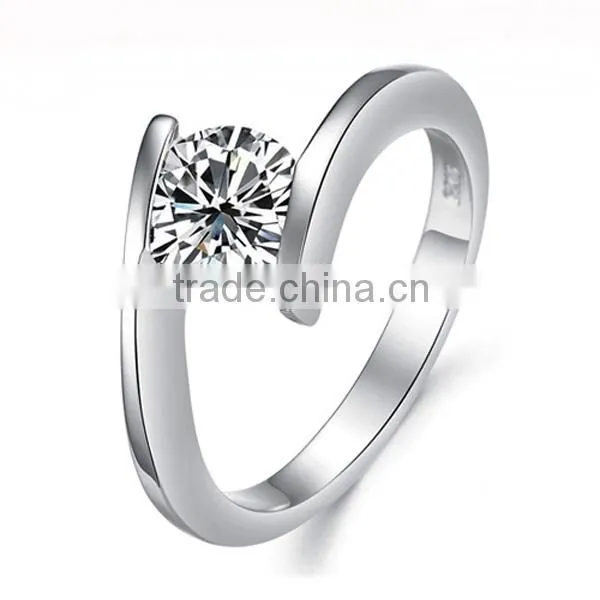 Pink zircon stone stainless steel highpolished jewelry diamond wedding rings pair wedding ring 2014 wedding ring (LR9372)