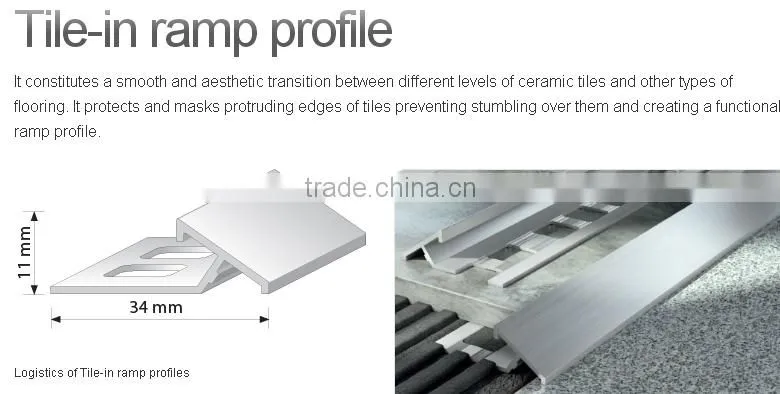 aluminium tile trim for carpet and ceramics angle profile