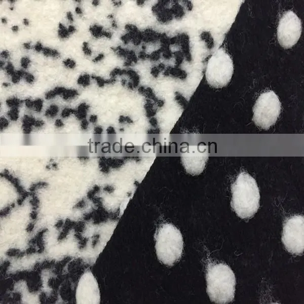 polyester acrylic wool blended knitting fabric with holes supplier
