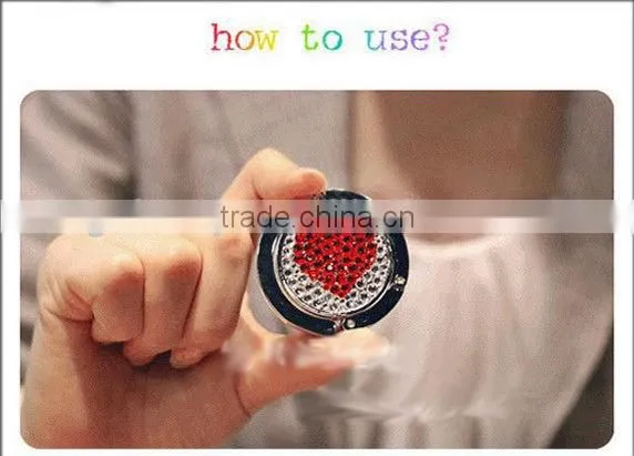 bag hanger with crystal heart,handbag snap clips bag decorative chain
