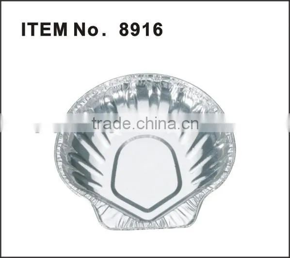 disposable specialty aluminium foil shell-shape bakery container