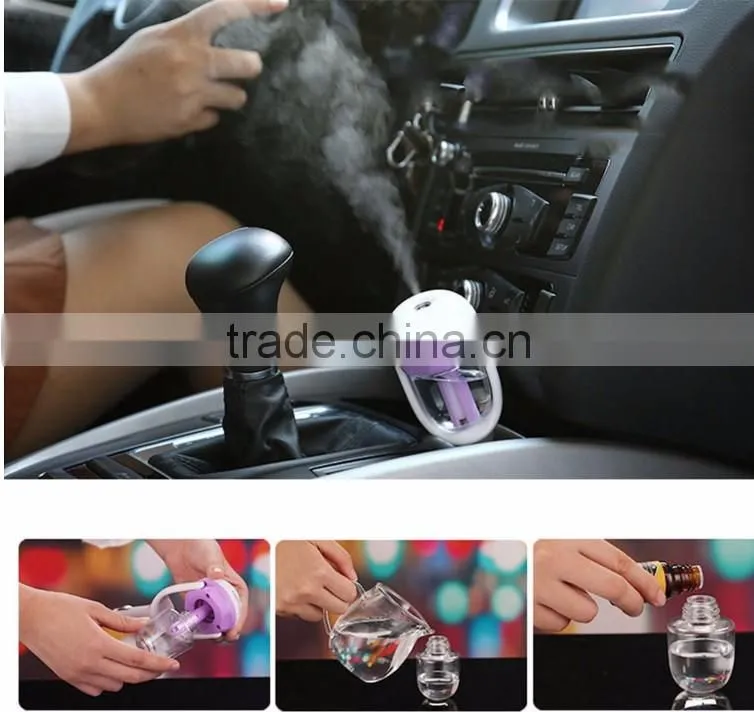 50ml aroma 180 degree rotation mini car humidifier ultrasonic car air purifier