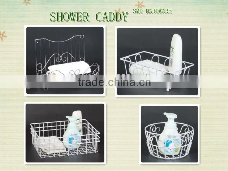 Metal chrome bathroom shower caddy