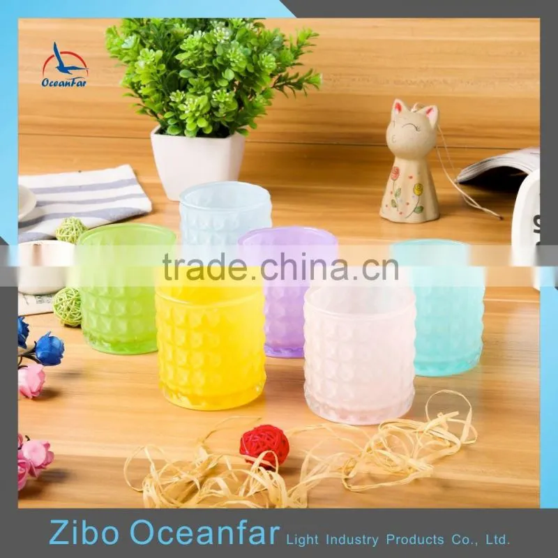 Custom Color Wholesale Glass Candle Holder Tealight Holder