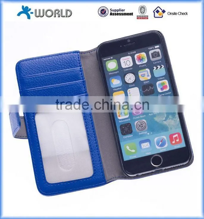 ISO Approved Manufacturer 2 in 1 PU Leather Detachable Wallet Case for iPhone 6S