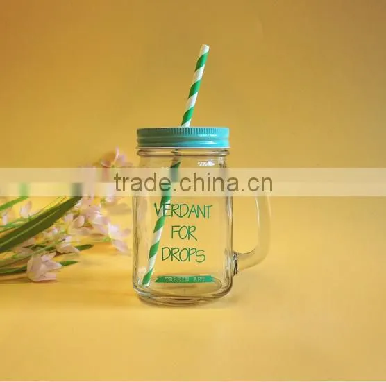 Clear Square Cup with Glass Handle & Cap Sipper for Wholesale