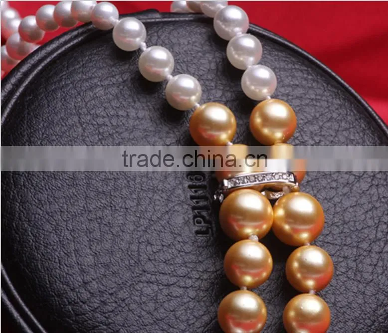 2016 latest design AAAA top quality shell pearl beads sweater chain jewelry necklace