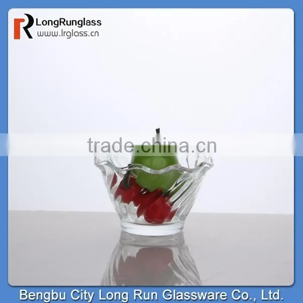 LongRun home use 150ml round bottom wavy mouth salad glass bowl