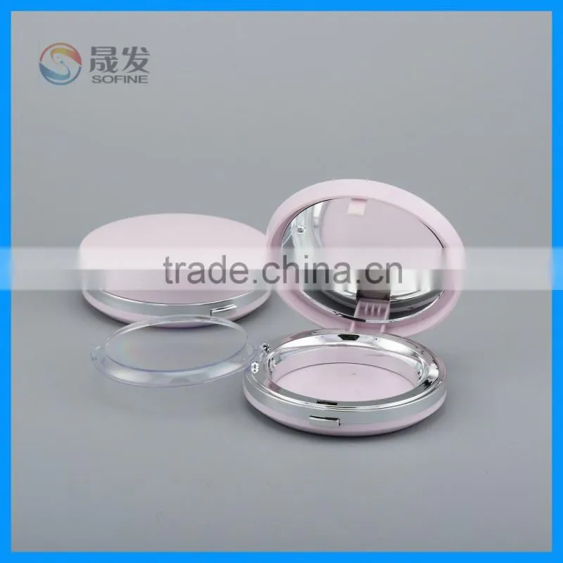 Flip cap empty compact powder case with mirror