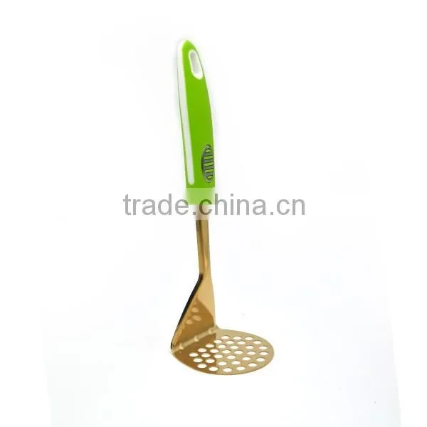 Hot sales in Amazon FDA LFGB Grade gold plating spud blender potato masher