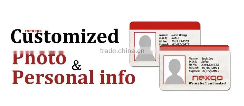 Programmable smart RFID full color printing plastic pvc name ID card