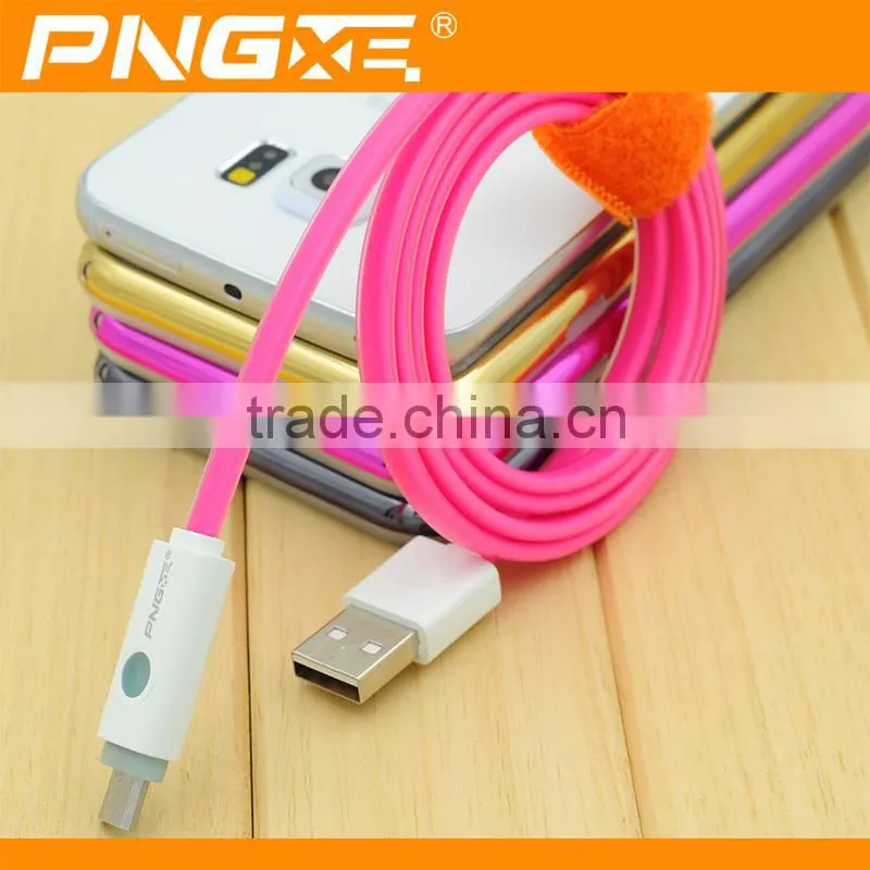 Wholesale PNGXE high quality fast charging flat reversible micro usb cable for iphone magnet usb cable