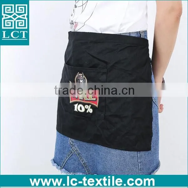 personalized 80%polyester/20%cotton black waist bar apron with logo
