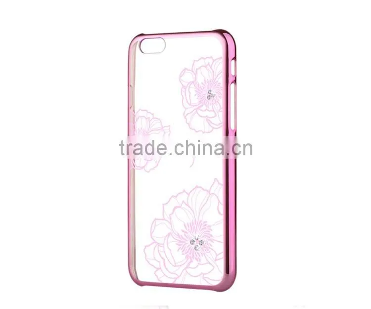 2016 New Design Electroplating with Laser Cutting PC Phone Case Cover for iPhone 6/6s Crystal Bloom